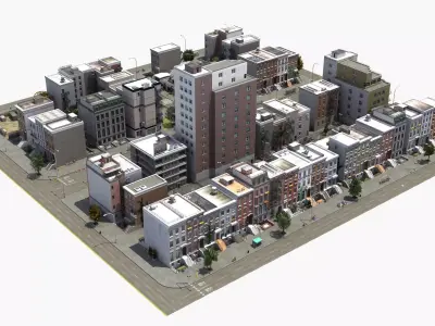Residential City Block 3D model