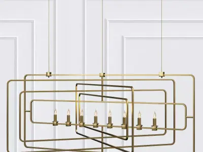 Metro Rectangular Chandelier 3D model