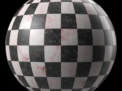 Marble Tile Materials 14- Marble Mixed by Stone  Pbr 4k Seamless Low-poly 3D model