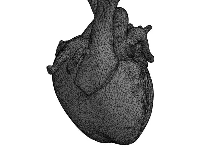 Cybernetic Glowing Scifi Heart Low-poly 3D model