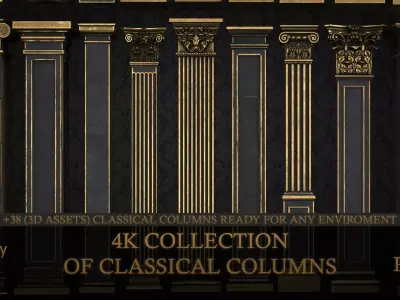 Classical Columns  Pack Low-poly 3D model