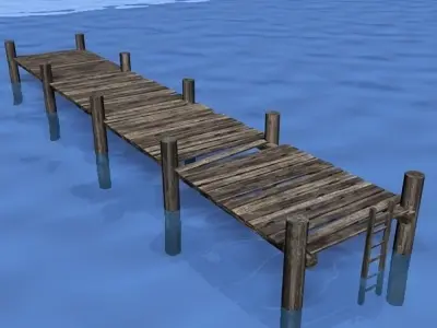 Dock 03 Low-poly 3D model