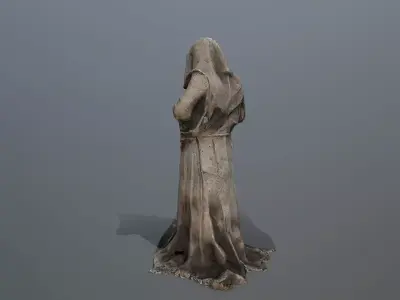 old statue  Low-poly 3D model