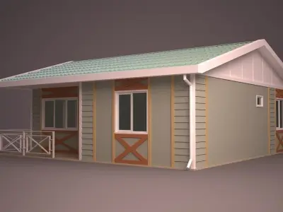 HOME house with roof 3D model