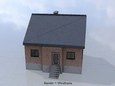 Modern single-family house version 4 R Low-poly 3D model