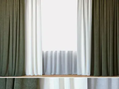 Curtains 52 Curtains with Tulle Kravet Smart and Kravet Basics 3D model
