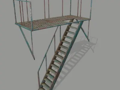 Fire Escape Low-poly 3D model