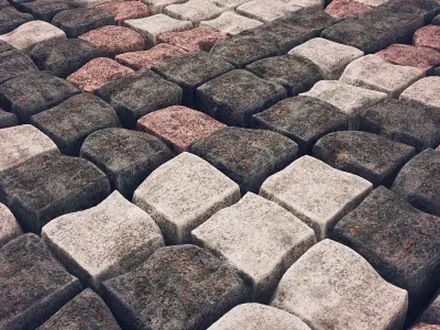 Paving granite chipped n1  3D model