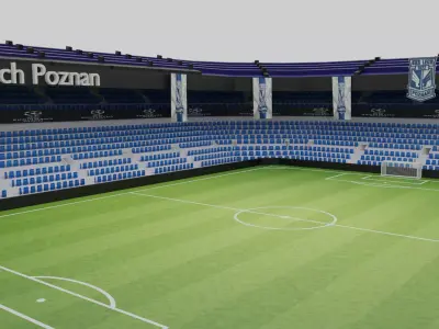 Lech Poznan Football Stadium Low-poly 3D model