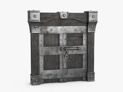 Old Wood Door v1 Low-poly 3D model