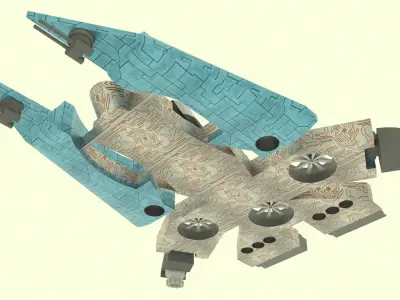 Es - 800 Spaceship  Low-poly 3D model