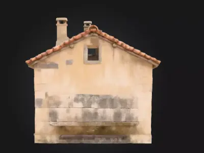 Rustic Stone Cottage Low-poly 3D model