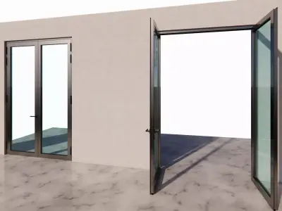Generic Double Leaf  Outward Swing Door 3D model