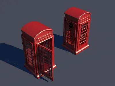phone booth Low-poly 3D model