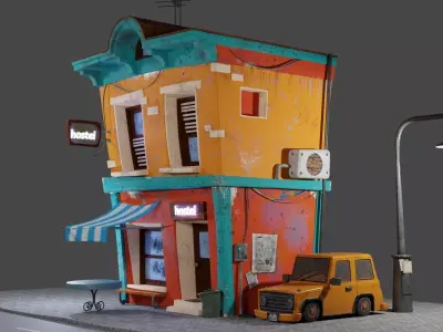 Motel Low-poly 3D model