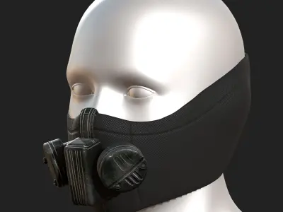 Gas mask PBR textures low poly futuristic  Low-poly 3D model