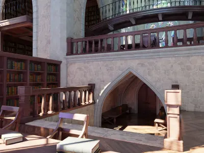 Classic Library for Blender Eevee and Cycles Low-poly 3D model
