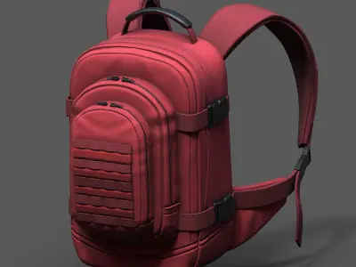 Backpack Camping bag baggage Color  Low-poly 3D model