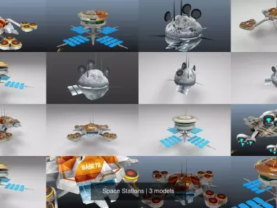 Space Stations 3D Model Pack