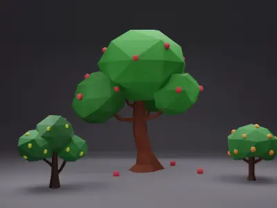 Fantasy Forest Low Poly Asset Pack - 87 Stylized Models Low-poly 3D model