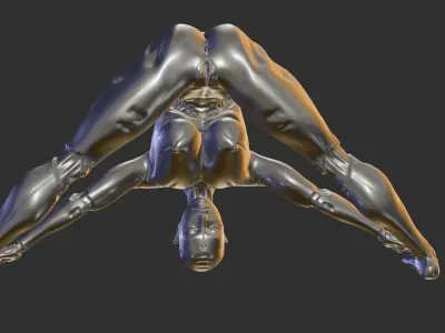 Sci-Fi Pin-Up Robo-Waifu 3D Print Model STL 3D print model