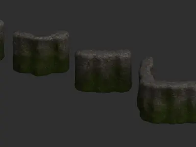 Cave Walls 1 - Moss 1 Low-poly 3D model