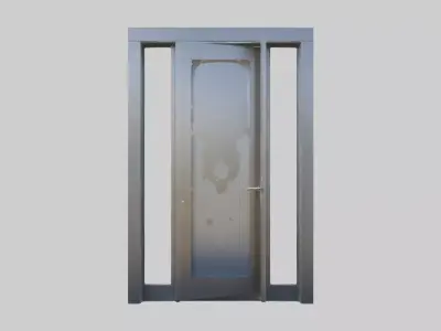Pivot style entry door model Low-poly 3D model