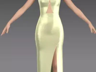 halter neck tie waist window  Low-poly 3D model