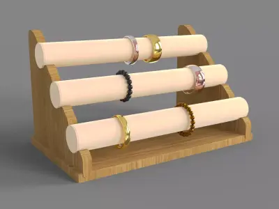 Bamboo Bracelet Display 3D model