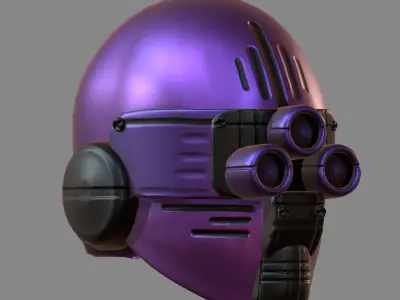 Gas mask helmet 3d model scifi Low-poly  Low-poly 3D model