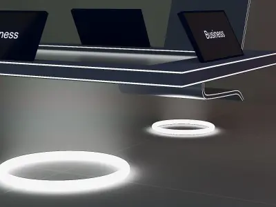 Futuristic meeting room 3D model
