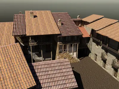 Sequeros town -Salamanca- 3D model