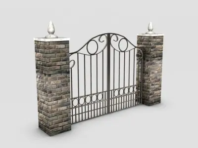 Wrought Iron Gate Low-poly 3D model