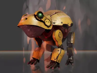 Robot Frog Mech Game Ready SciFi PBR Character 135k Tris Low-poly 3D model