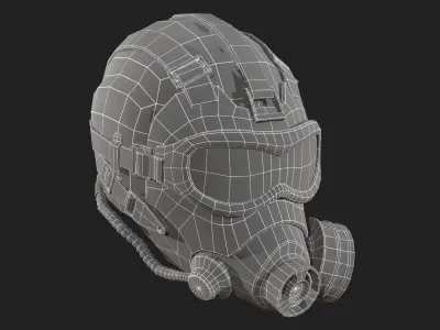 Scifi helmet ver 10 Low-poly 3D model