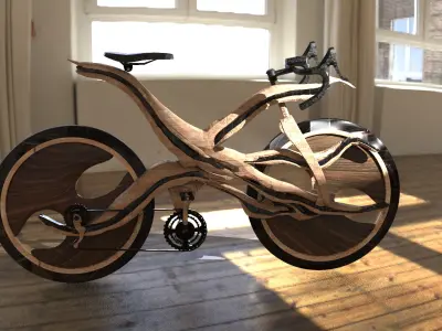 Sci fi Wooden bicycle 3D model