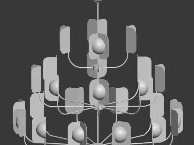 mmlampadari Leaf Chandelier 3 Tier 3D model