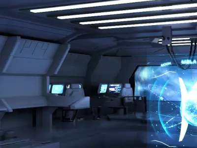 spaceship space station futuristic sci-fi fantasy 3D model