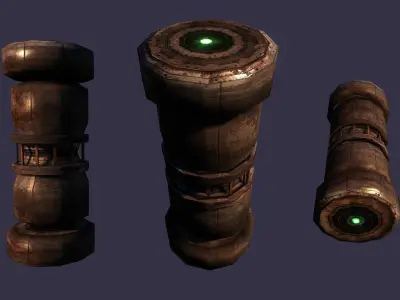 Large Sci-Fi Barrel  Low-poly 3D model