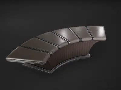 Benches Game Ready bench made of wood and marble Low-poly 3D model