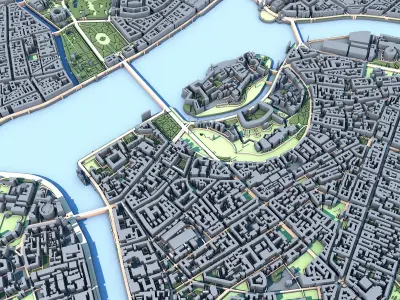 Part of Saint Petersburg City Russia 1 3D model