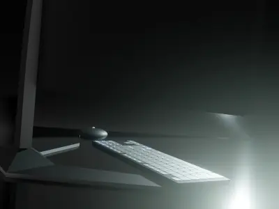 PC keyboard and mouse low poly Free 3D model