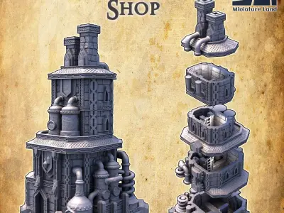 Dwarf Alchemist Shop Tabletop Terrain 28MM 3D print model 3D print model