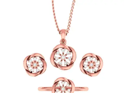 25 Ring Earrings Pendant Combo 3D Model Pack