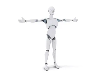 Futuristic Humanoid Robot model pack Low-poly 3D model