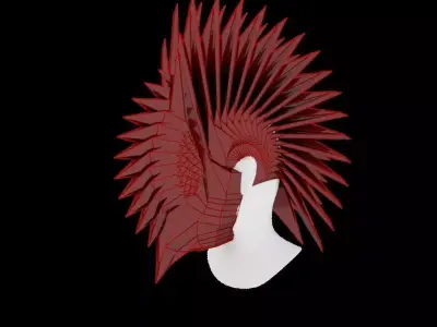 CyberPunk Evolved Full Helmet 3D model