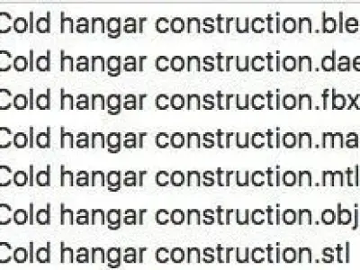 Cold hangar construction Low-poly 3D model