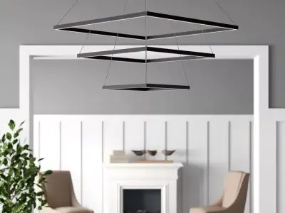 Agir LED Unique Tiered Chandelier 3D model