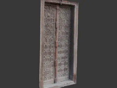 Antique Wooden Door 3D Scan Low-poly 3D model