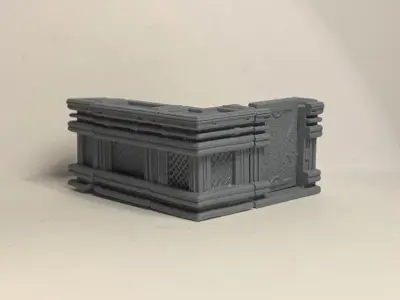 Modular Factory Walls Free 3D print model